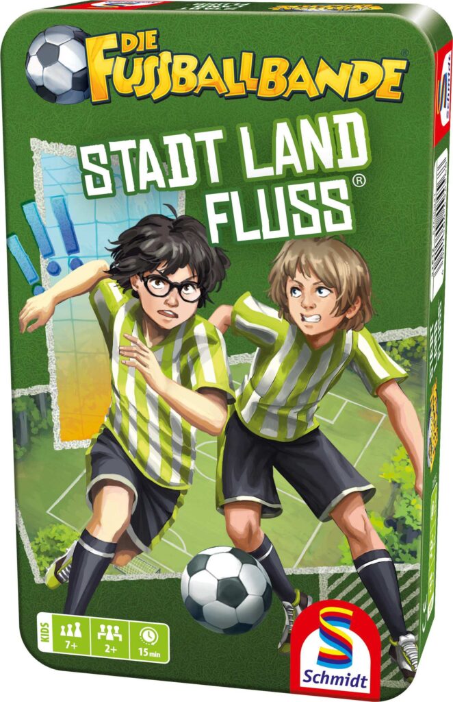 Verpackung von Die Fußballbande, Stadt Land Fluss von Schmidt Spiele