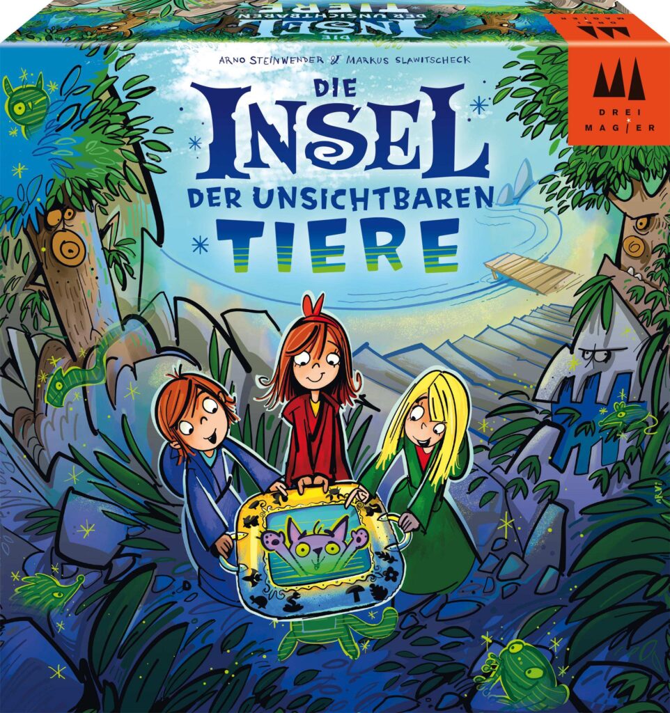 Verpackung des Kinderspiels Die Insel der unsichtbaren Tiere von Drei Magier