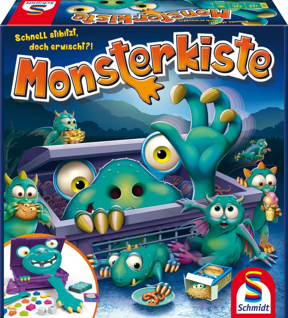 Verpackung des Reaktionsspiels Monsterkiste von Schmidt Spiele