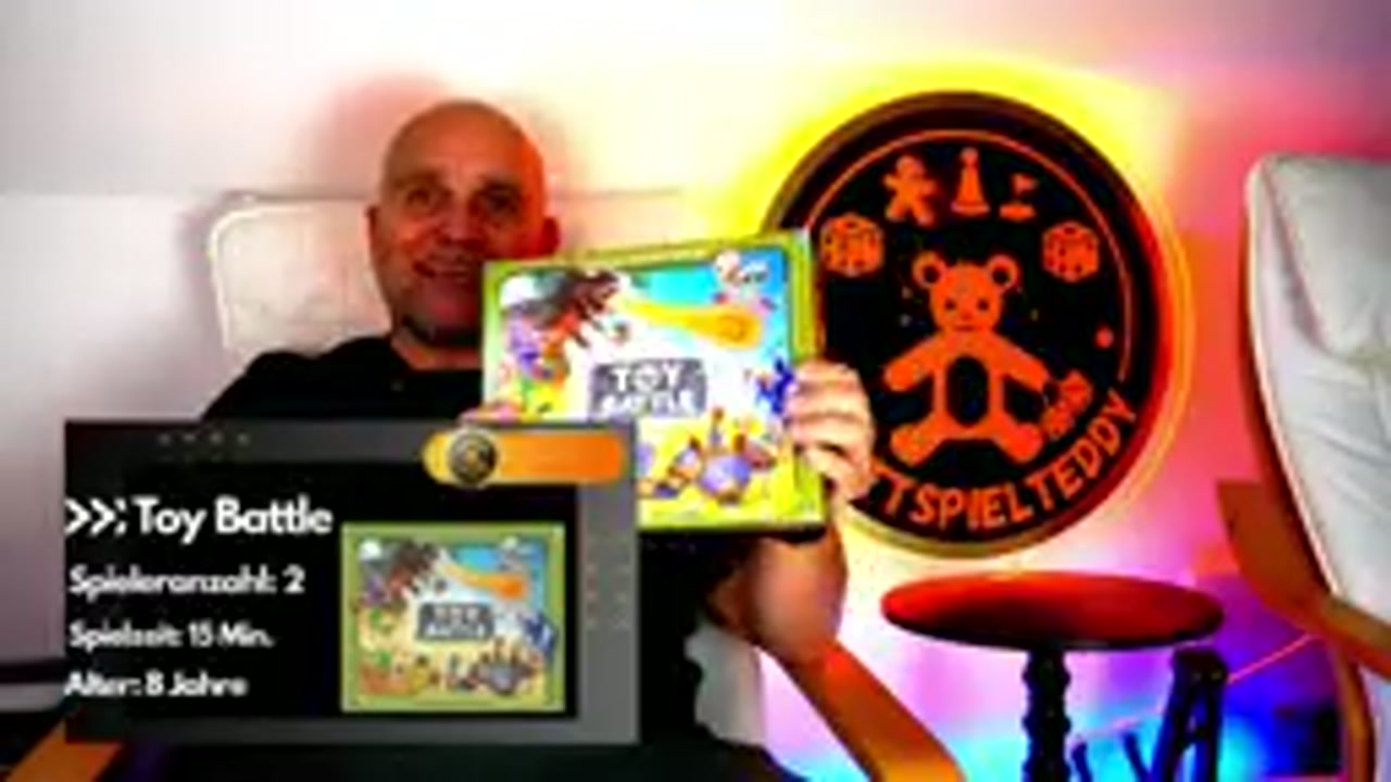 Toy Battle – Szenenbild aus dem Brettspiel-Teddy-Video
