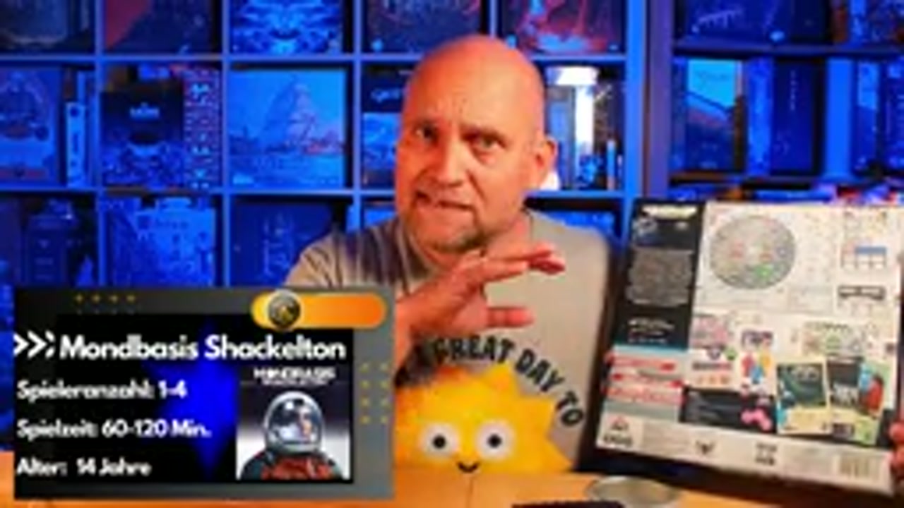 Mondbasis Shackleton – Szenenbild aus dem Brettspiel-Teddy-Video