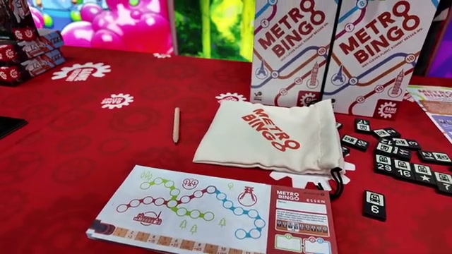 Metro Bingo mit Stoffbeutel, Zahlenplättchen und Spielblock